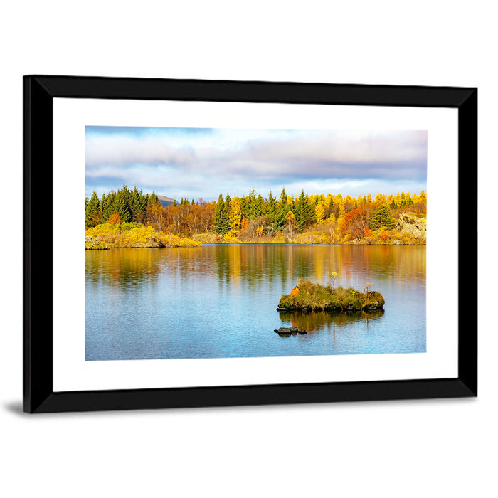 Autumn at Lake Myvatn Wall Art as a framed print