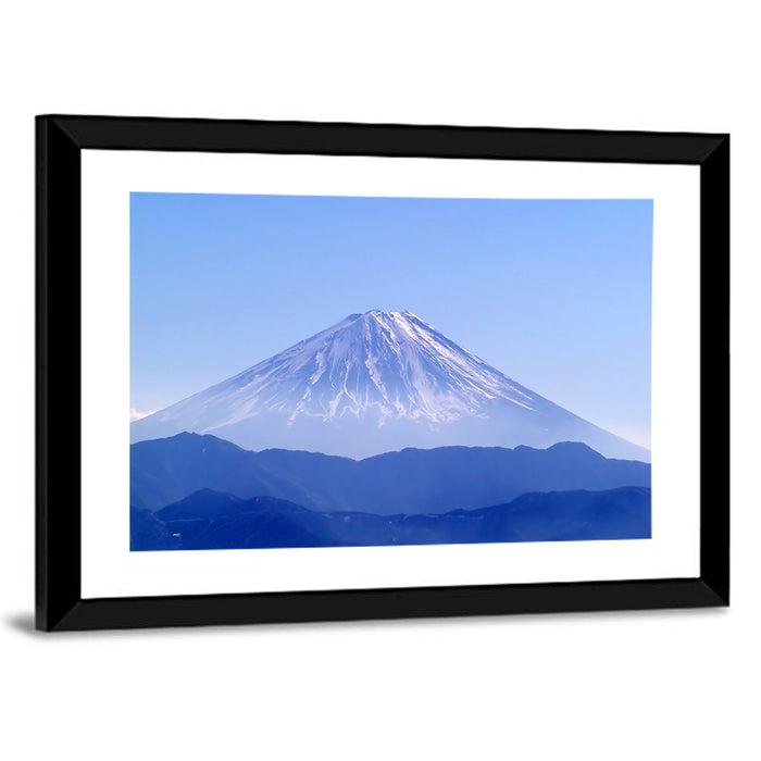 Mount Fuji Minimalist Landscape Wall Art as a framed print
