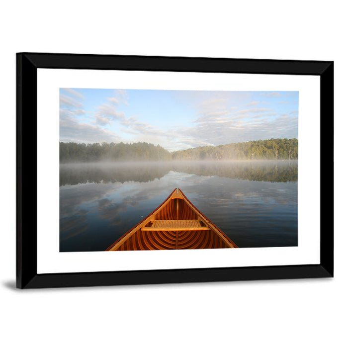 Cedar Canoe on Lake Ontario Wall Art as a framed print