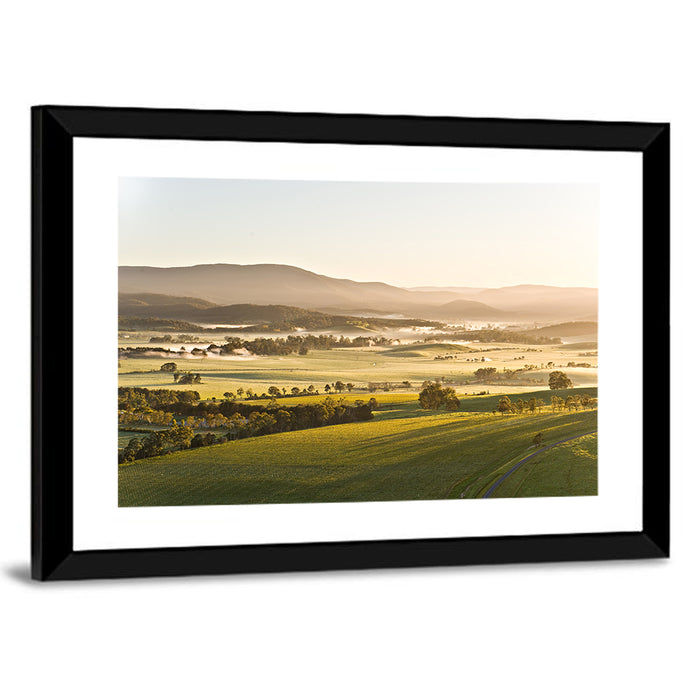 Yarra Valley Morning Mist Wall Art as a framed print