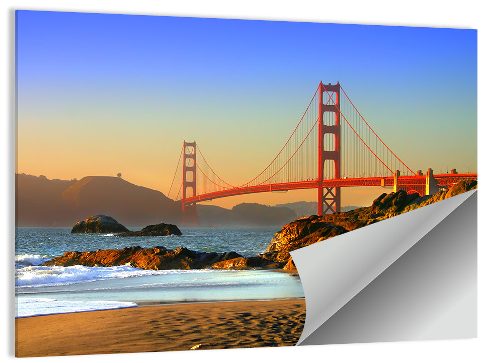 Golden Hour at the Golden Gate Bridge Wall Art