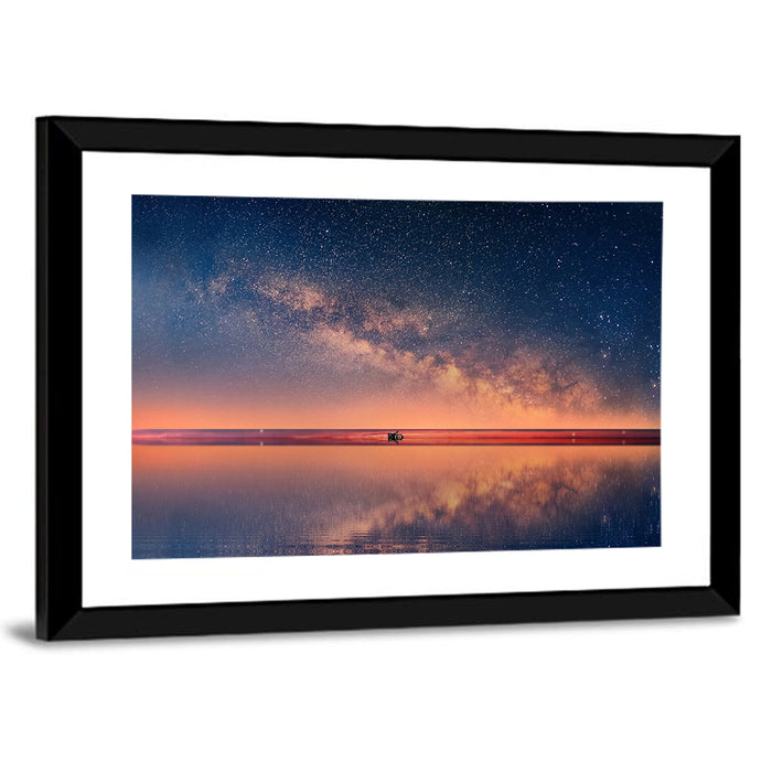 Ocean Starry Night Wall Art as a framed print