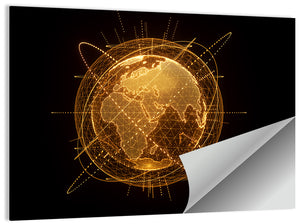 World Map Hologram Wall Art