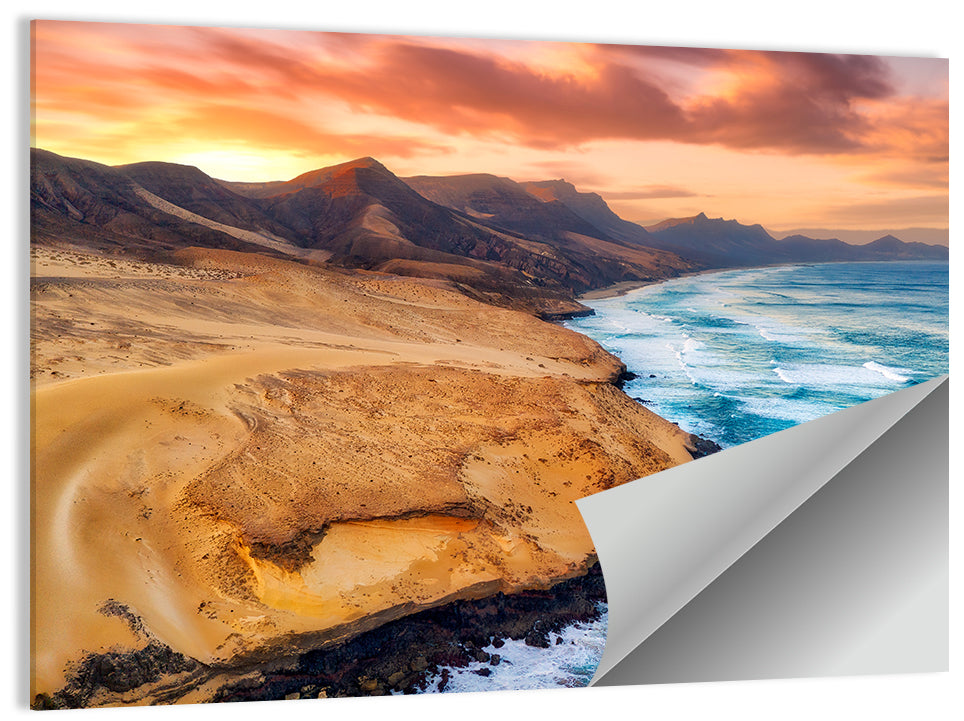Playa Veril Manso Sunset Seascape Wall Art