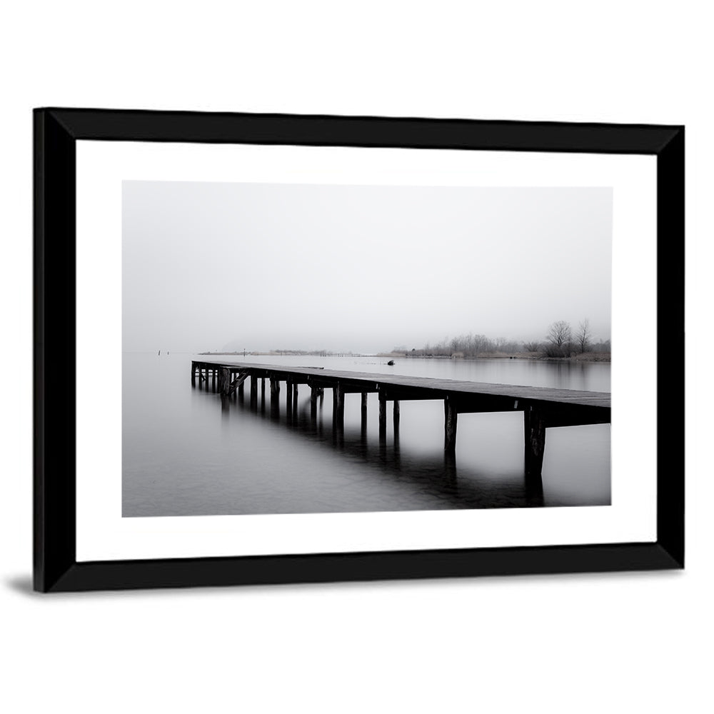 Misty Lake Jetty Wall Art