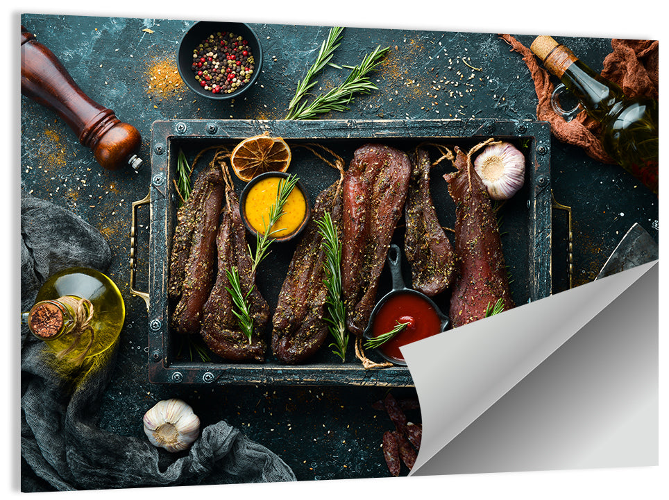 Charcuterie Tray with Dried Chicken Wall Art