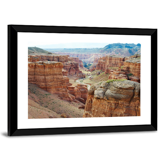 Charyn Canyon Vista Wall Art as a framed print