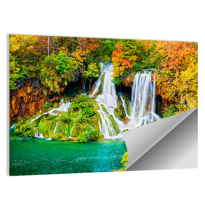 Plitvička Jezera Autumn Falls Wall Art as a poster print