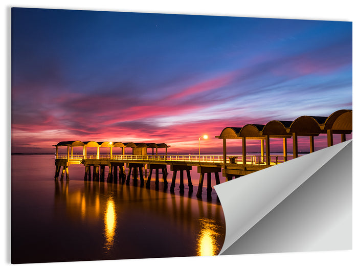 Twilight on Jekyll Island Pier Wall Art as a poster print