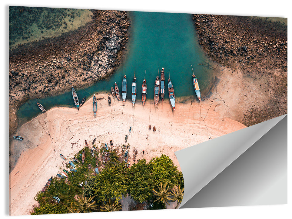 Koh Samui Village Boats Wall Art
