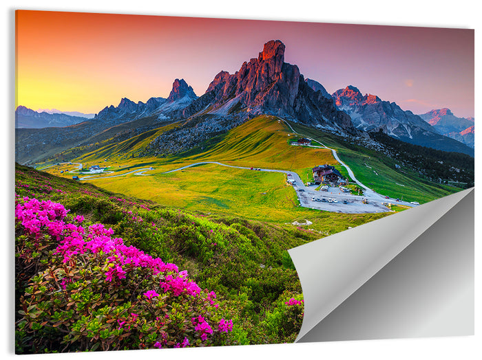 Passo Giau Flower Meadow Wall Art as a poster print