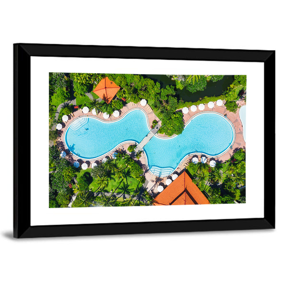 Aerial Figure Eight Resort Pool Wall Art