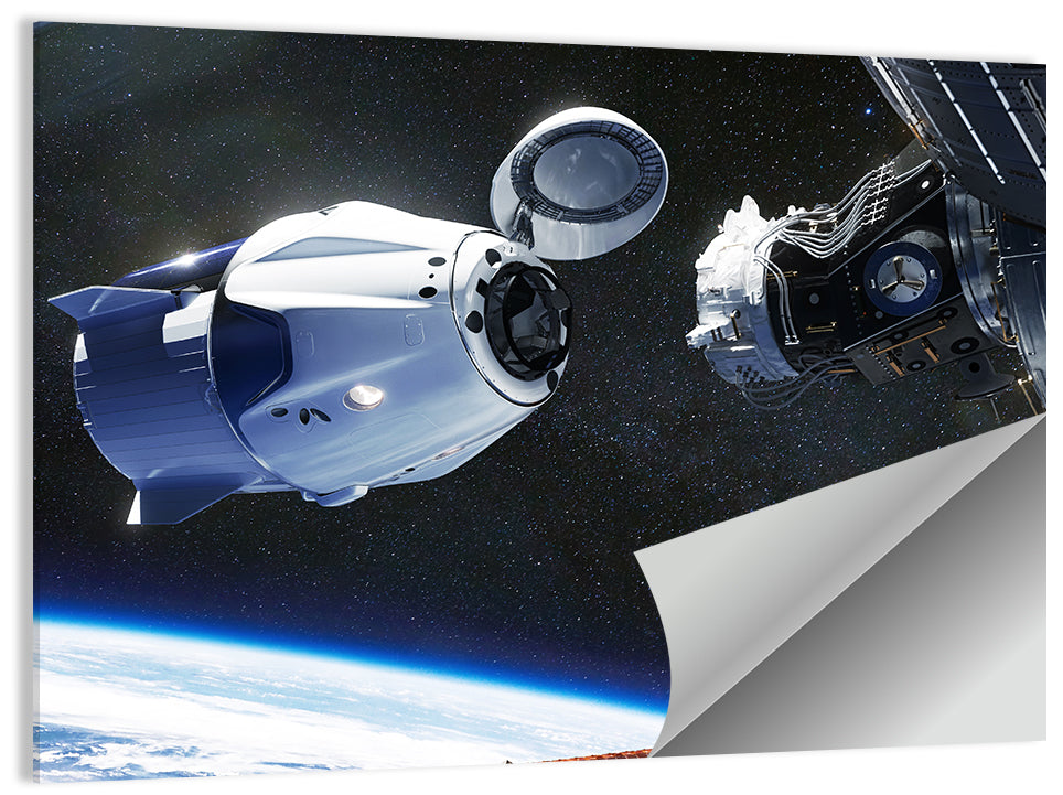 Crew Dragon Docking with Iss Wall Art