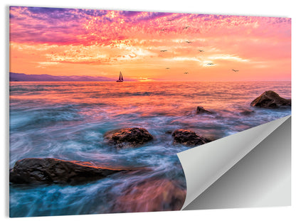 Vivid Ocean Sunset Wall Art