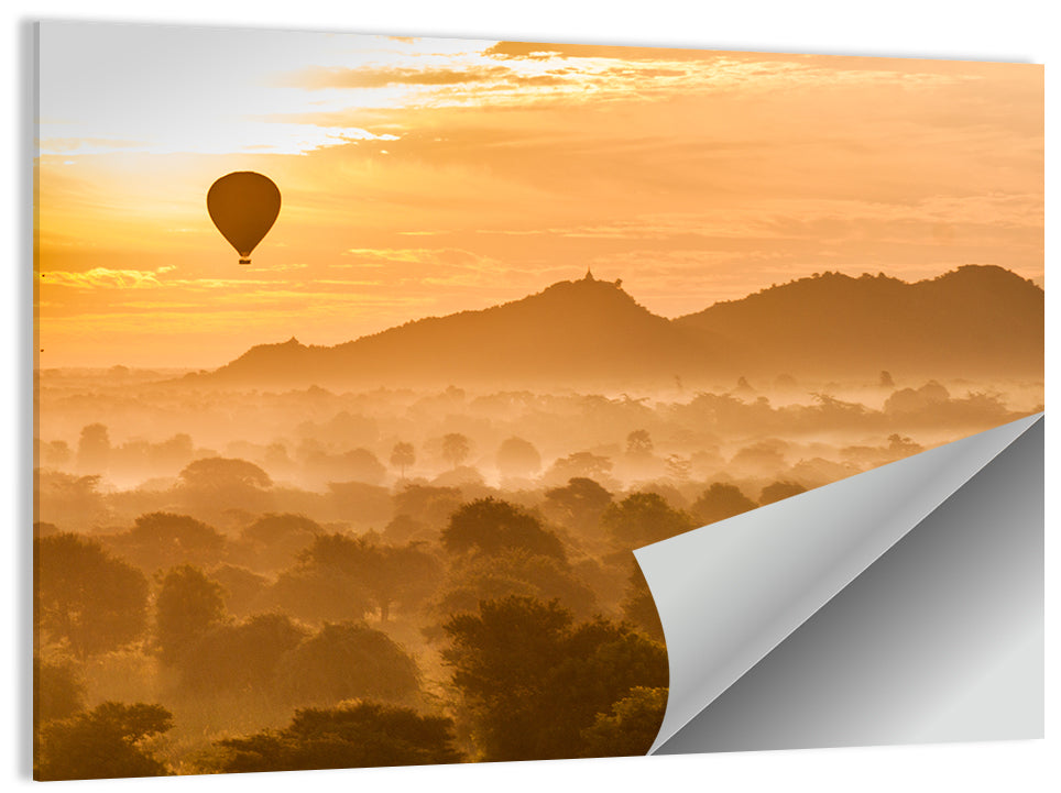 Hot Air Balloon Over Old Bagan Wall Art