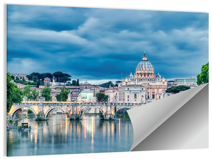 St Peter's Basilica at Dusk Wall Art as a poster print