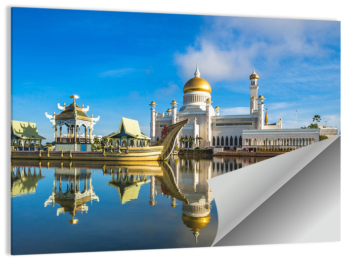 Sultan Omar Ali Saifuddien Mosque Wall Art as a poster print