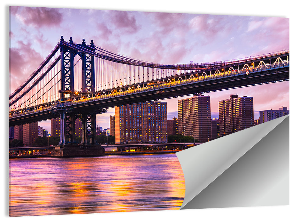 Manhattan Bridge at Dusk Wall Art