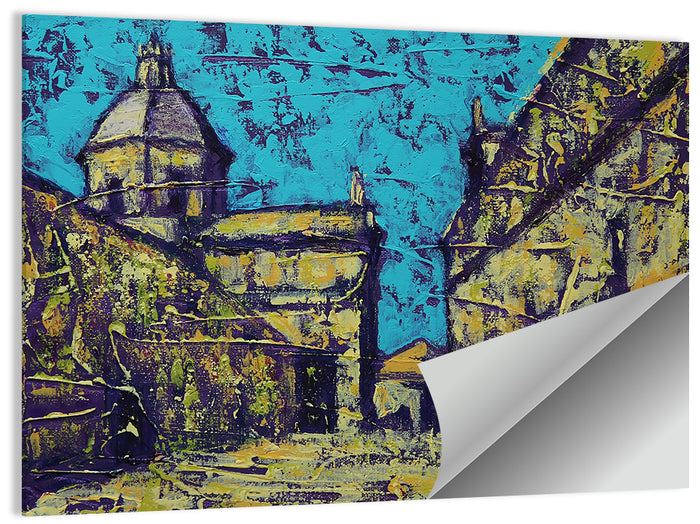 Las Agustinas Alleyway Abstraction Wall Art as a poster print