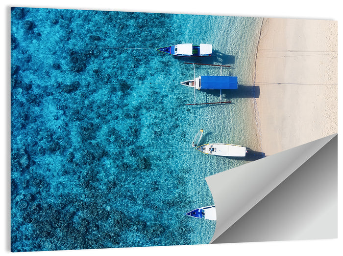 Gili Meno Aerial Seascape Wall Art as a poster print