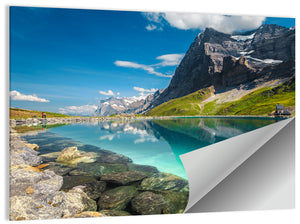 Eiger Mountain From Fallbodensee Lake Wall Art
