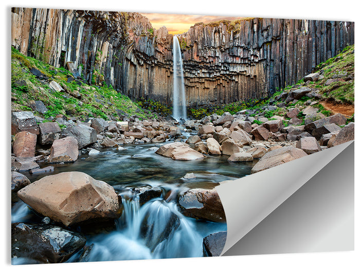 Svartifoss Basalt Waterfall Wall Art as a poster print