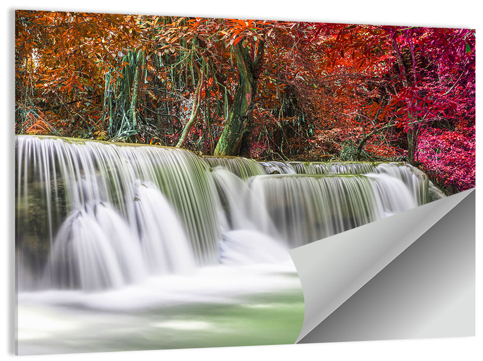 Kanchanaburi Autumn Waterfall Wall Art