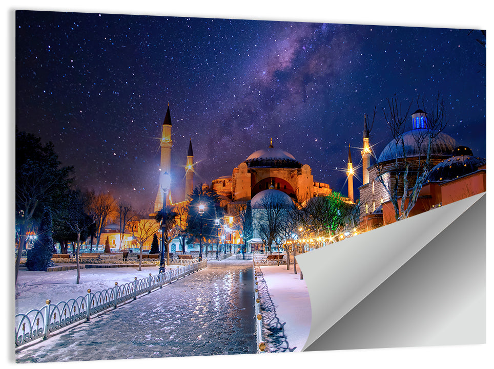 Hagia Sophia Under Starry Sky Wall Art