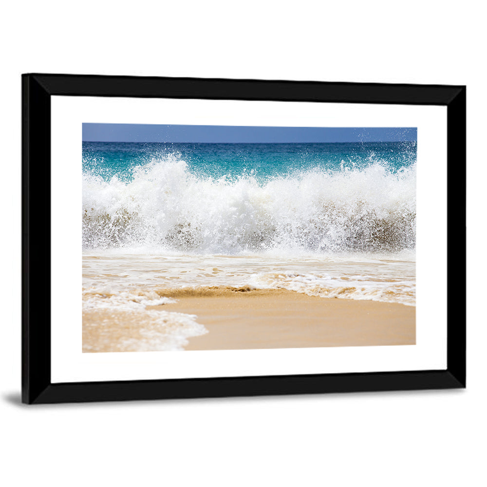 Breaking Wave Over Wet Sand Wall Art
