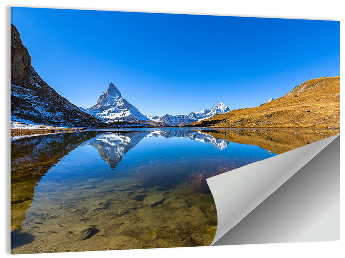 Matterhorn Reflected in Riffelsee Wall Art as a poster print
