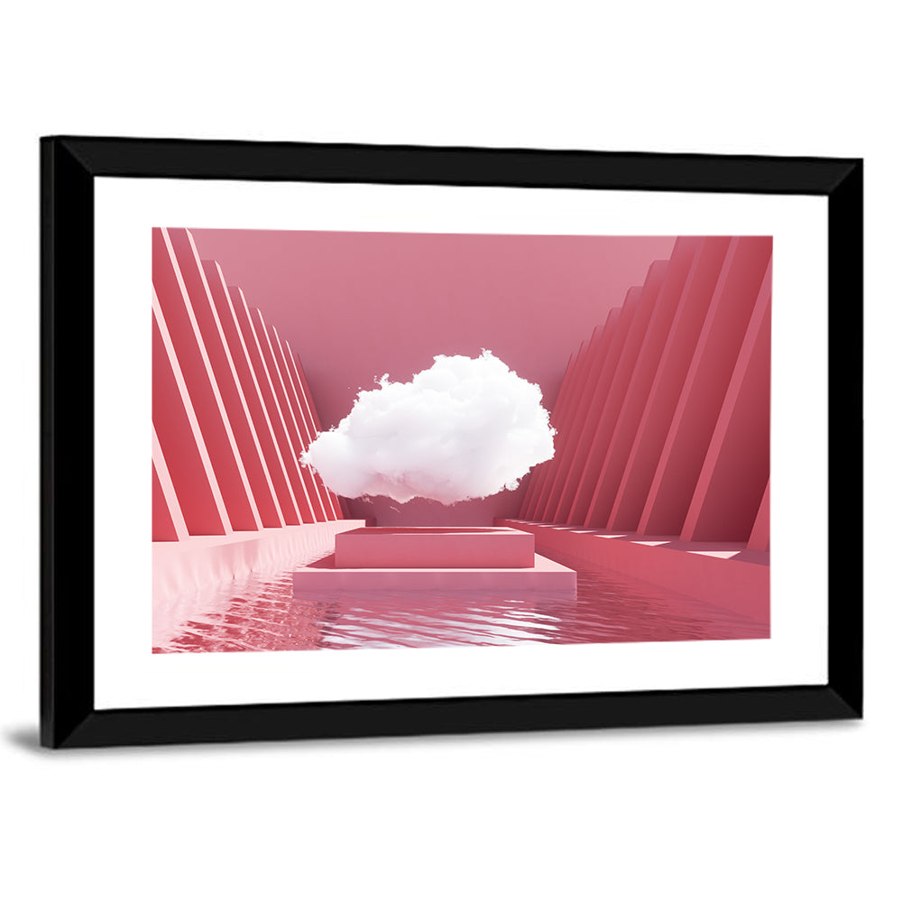 Pink Cloud Over Pool Wall Art