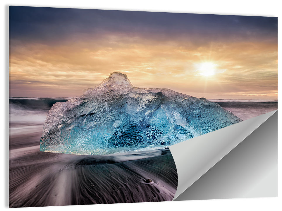 Iceberg on Beach Wall Art