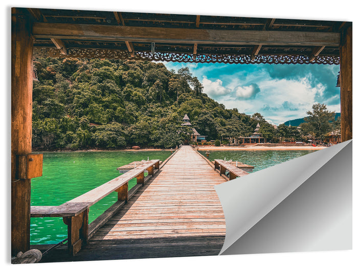 Santhiya Pier Over Turquoise Water Wall Art as a poster print