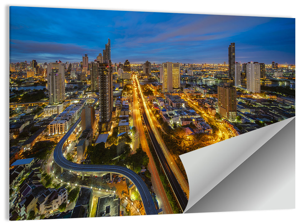 Bangkok Dusk Cityscape Wall Art