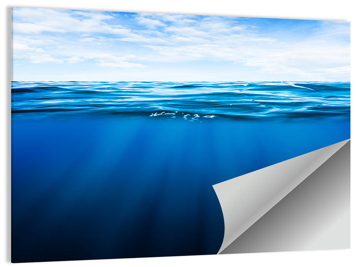 Split-level Ocean Sunlight Wall Art as a poster print