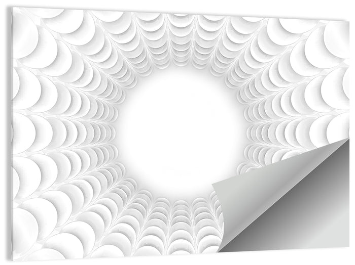 White Bubble Sphere Tunnel Wall Art as a poster print
