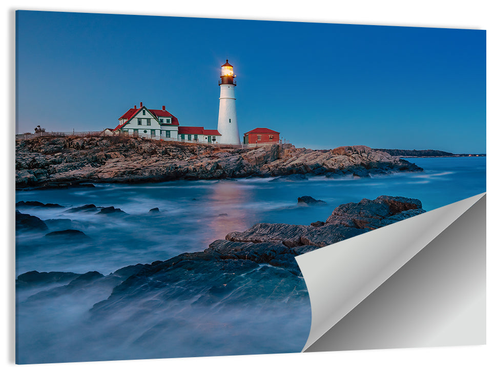 Portland Head Light at Dusk Wall Art