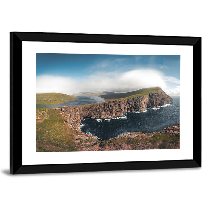 Traelanipa Cliffs, Sørvágsvatn Wall Art as a framed print