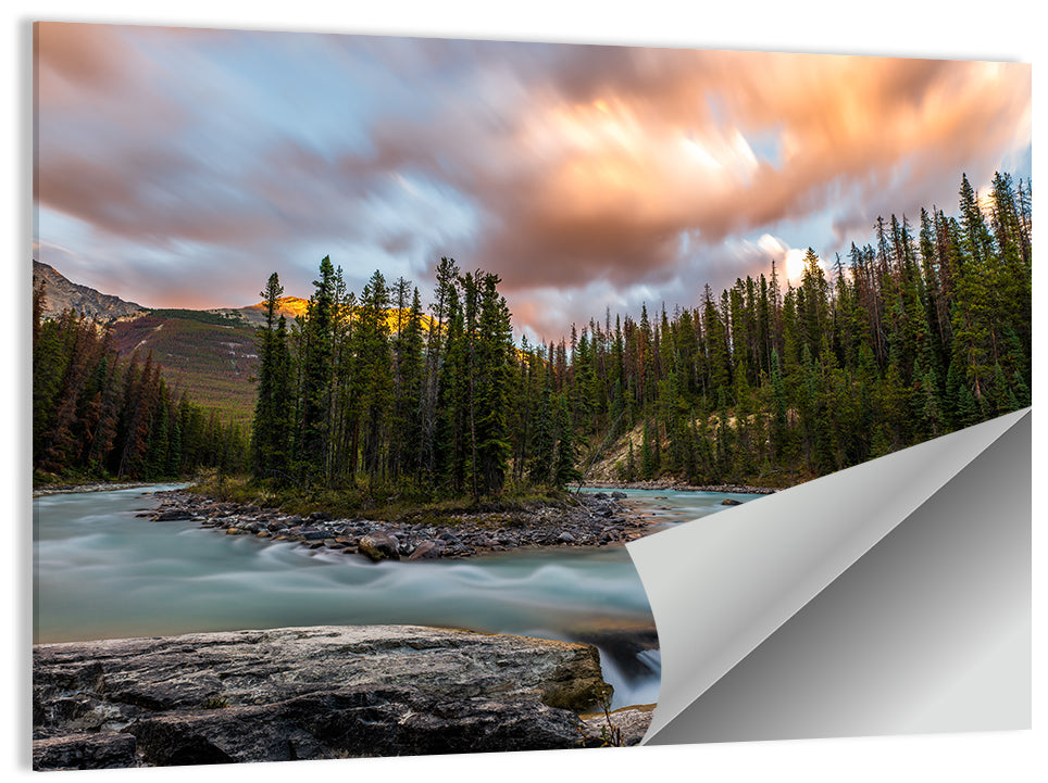 Sunwapta Falls River View Wall Art