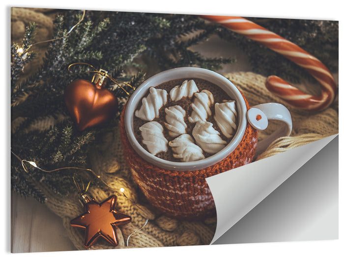 Festive Hot Cocoa Mug Wall Art as a poster print