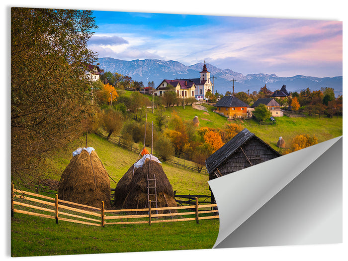 Romanian Autumn Countryside Wall Art as a poster print