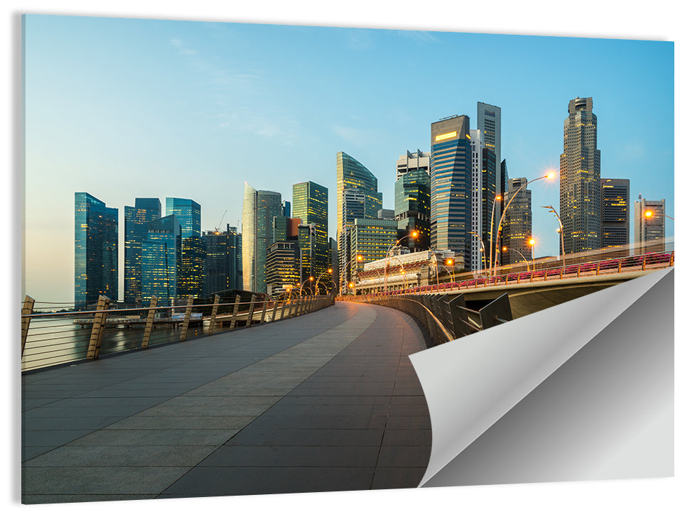 Singapore Business District Skyline Wall Art