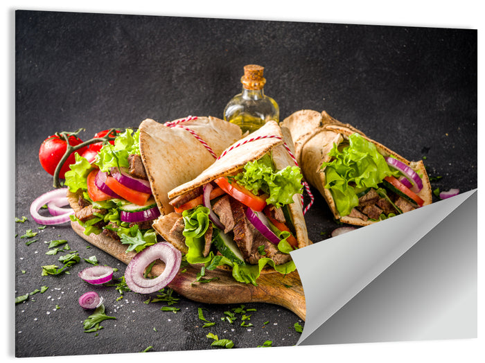 Turkish Shawarma Wraps Wall Art as a poster print