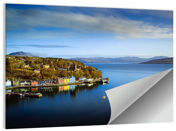 Portree Harbour Colorful Houses Wall Art as a poster print