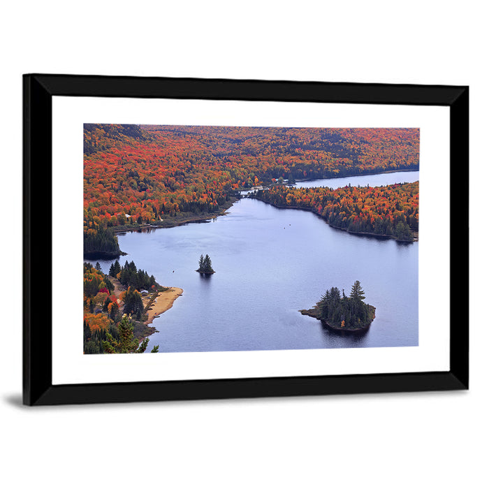 Lake Monroe Aerial with Islands Wall Art as a framed print