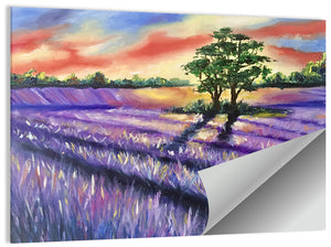 Lavender Field Sunset Wall Art