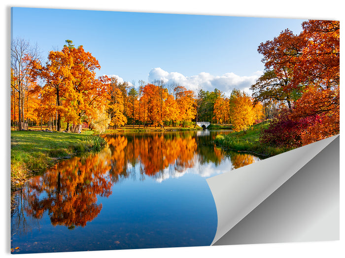 Alexander Park Autumn Reflection Wall Art as a poster print