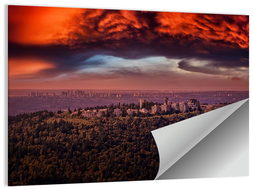 Burnaby Mountain Sunset Skyline Wall Art