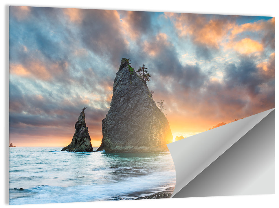 Olympic National Park Sunset Sea Stacks Wall Art