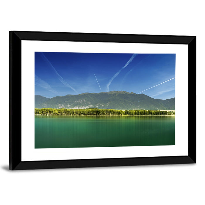 Koprinka Dam Reflections Wall Art as a framed print